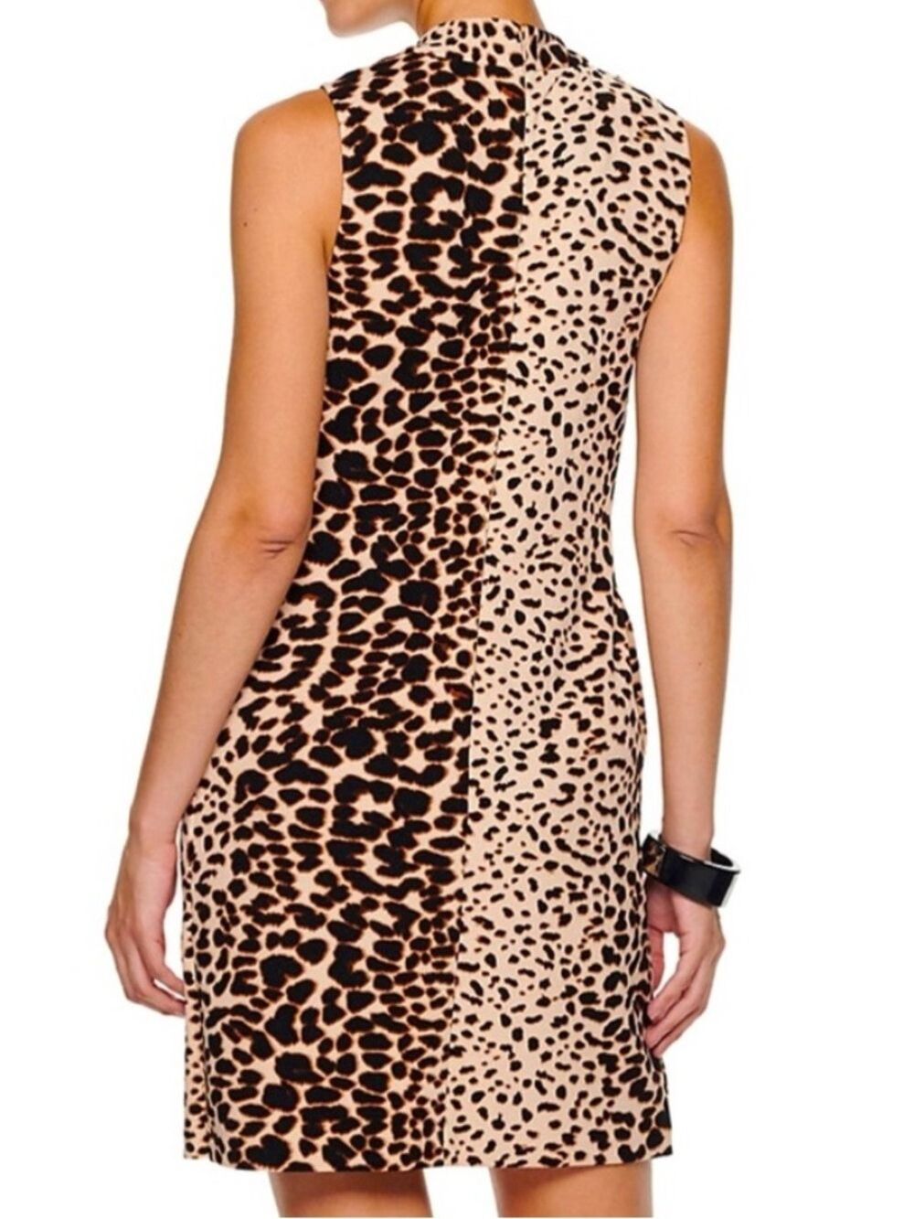 Apt. 9 Two-Tone Leopard Print Sleeveless Mini Dress in Tan/Black sz XL - Picture 2 of 13